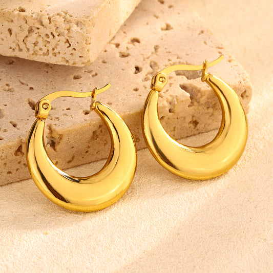 3 Pairs - Anti Tarnish Round Hoop Earrings (1 Pair Price - 40)