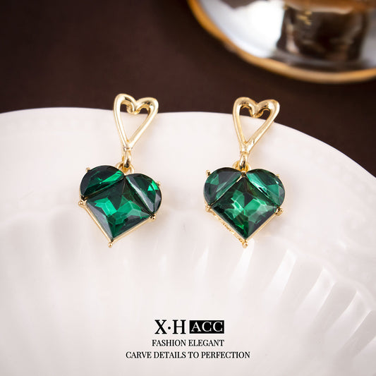 6 Set - Heart Crystal Earrings (Mix Color) (Unit price 36)