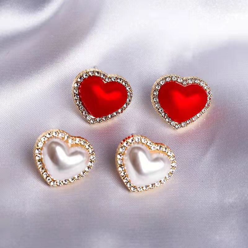 6 Pairs - Heart Earrings (Mix Color) (1 Pair Price - 28)