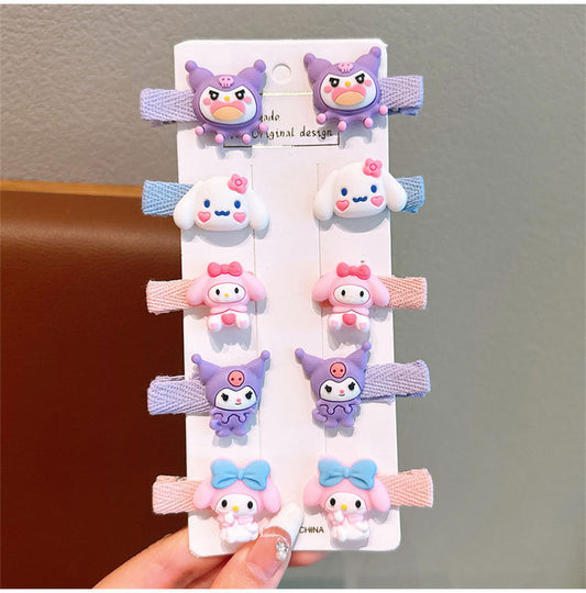 Cartoon children's hairpin set Design4(10 pc set card packing)