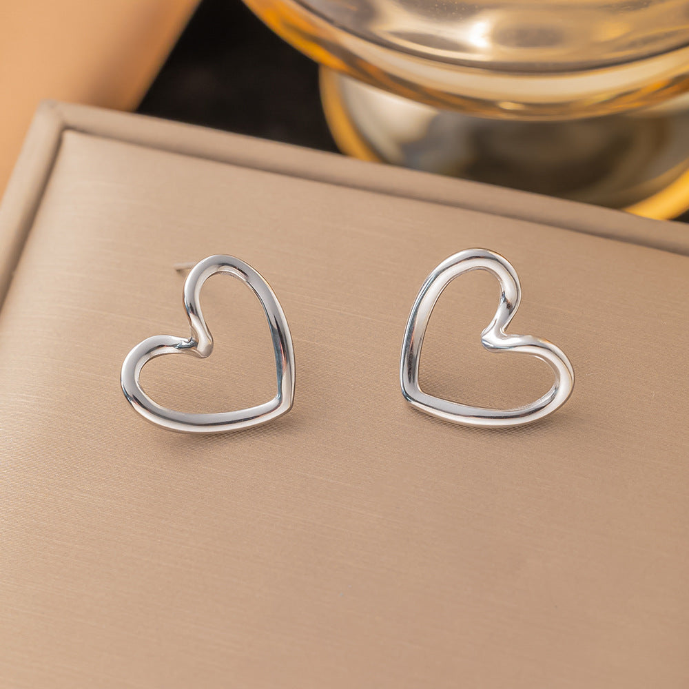 3 Set - Anti Tarnish Twisted love earrings and necklace set silver (1 Set Price - 88)