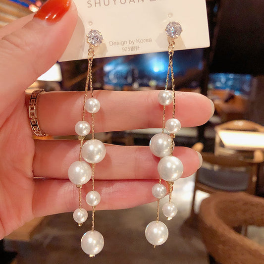 6 Set - Long tassel pearl earrings (Unit price 35)