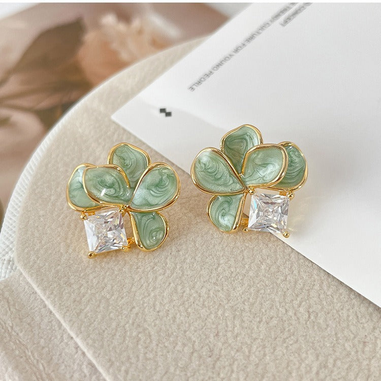 6 Pairs - Vibrant Retro Petal Earrings (Mix Color) (1 Pair Price - 30)