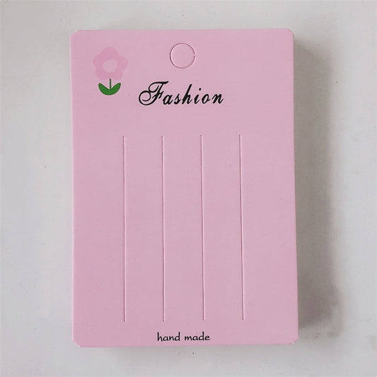 7.5*10.5 cm cardstock ~ Pink and purple flower cards for adults and children with OPP bag (Pack of 100)