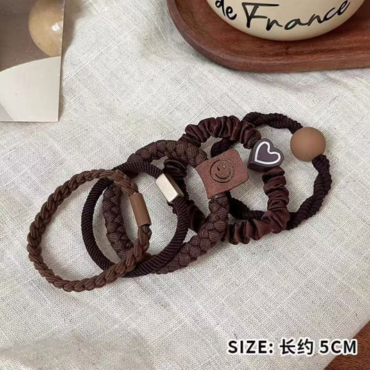 New style rubber band - Dark brown 5-piece set