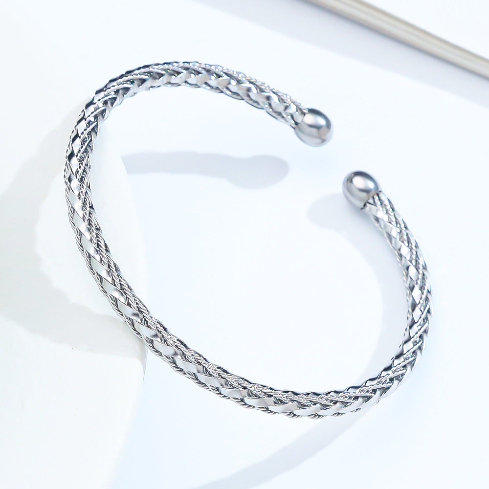 3 Pc - Braided Bracelet - Silver (Unit Price - 123)
