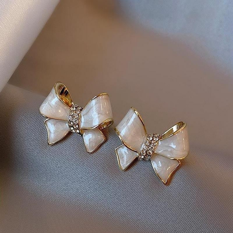 6 Pairs - Pearlescent New Trendy Bow Earrings (1 Pair Price - 27)