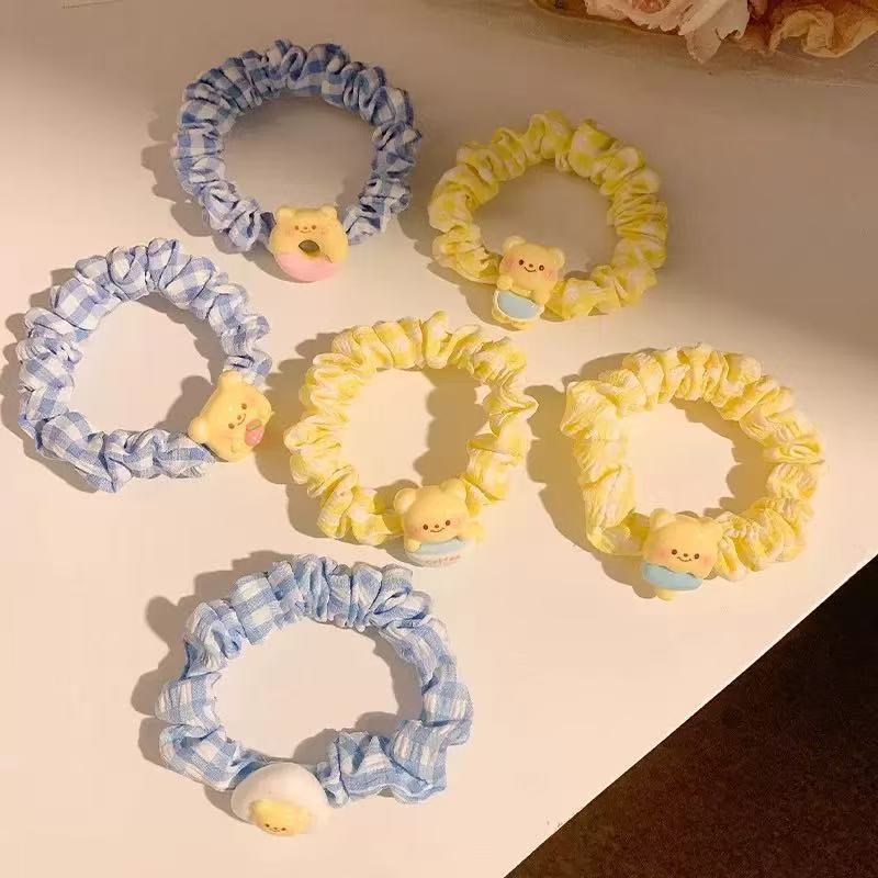 10 Pc - Cute Cartoon Bear Hair Band Ponytail Holder Rubberband (Mix color OPP bag) (Unit Price 8)
