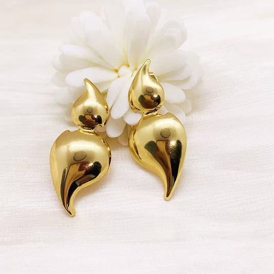 3 Pairs - Anti tarnish two drop earrings (1 Pair Price - 44)