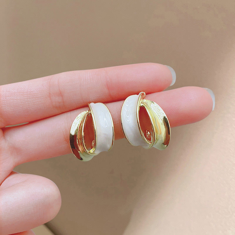 6 Pairs - Cross Arc Earring (Mix Color) (1 Pair Price - 30)