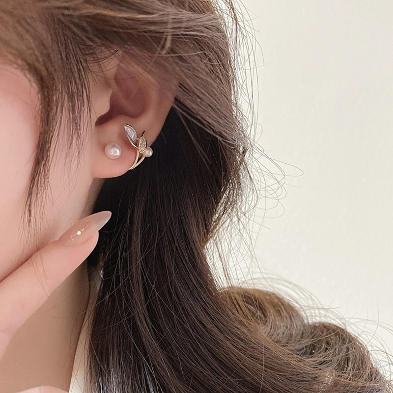 6 Pairs - Korean Pearl Small Leaf Spring and Summer Earrings (1 Pair Price - 25)