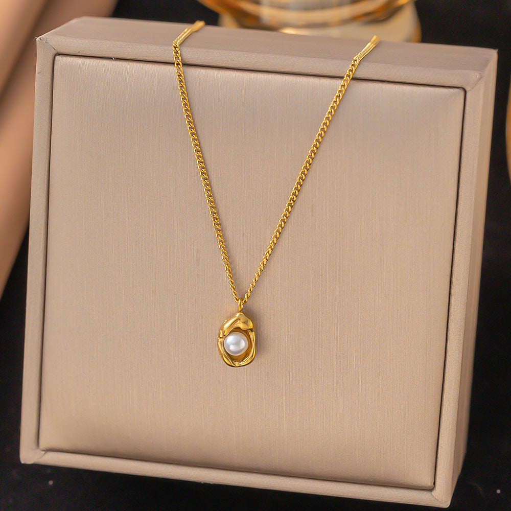 3 Pc - Anti Tarnish Pea necklace - Gold (1 Pc Price - 72)