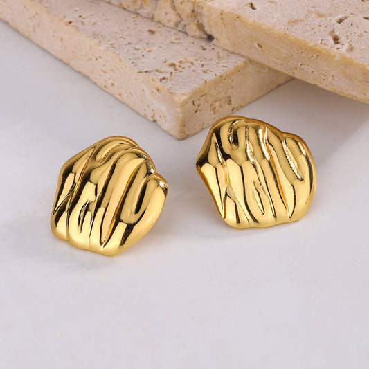 3 Pairs - Anti tarnish irregular style earrings (1 Pair Price - 44)