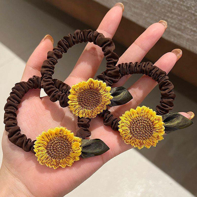 6 Pc - Sunflower Hair Rope Hair Rubberband for kids (in OPP bag) (Unit Price 14)