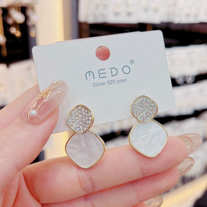 6 Pairs - Korean Style Simple Geometric Square Earrings (Mix Color)  (1 Pair Price - 41)