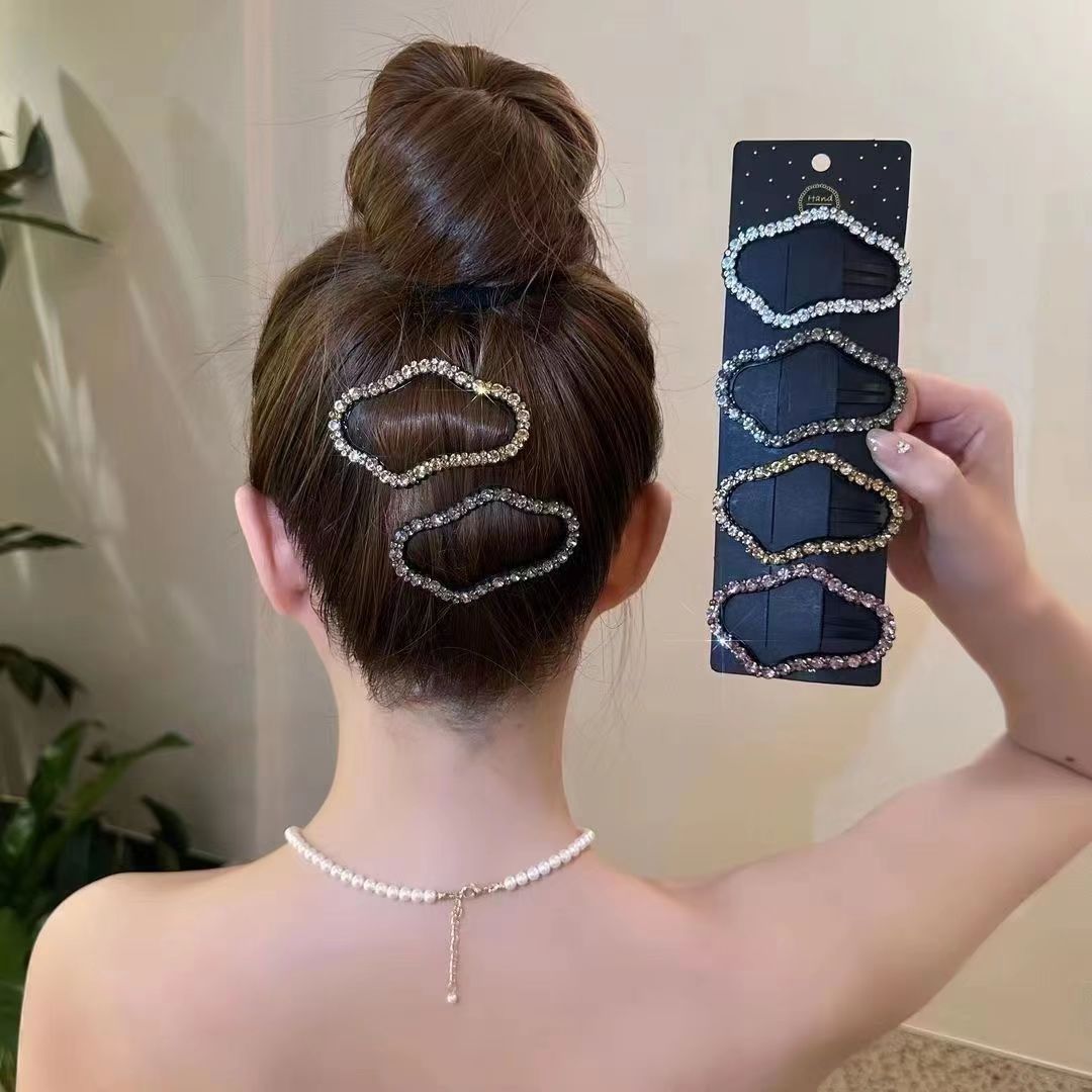 10 Pc - Rhinestone cloud hairpin (Mix Color) (Unit Price - 10)