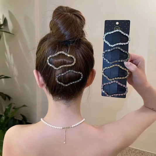 10 Pc - Rhinestone cloud hairpin (Mix Color) (Unit Price - 10)