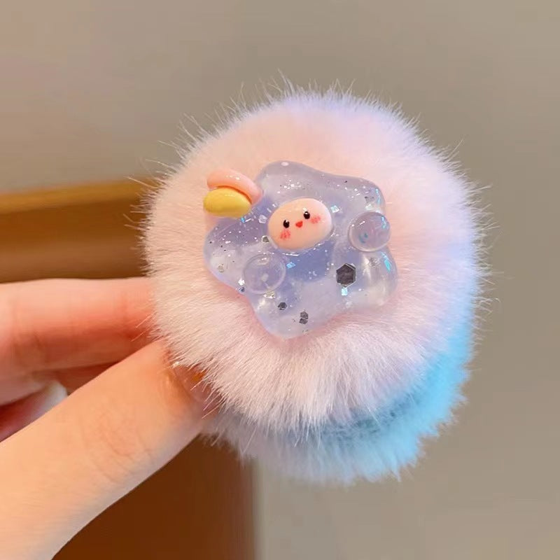 3 Pc - Blue Star Fur Rubberband (Unit Price - 12)