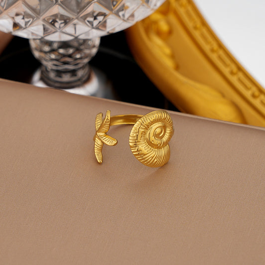 3 Pc - Anti Tarnish Starfish conch ring gold (1 Pc Price - 46)