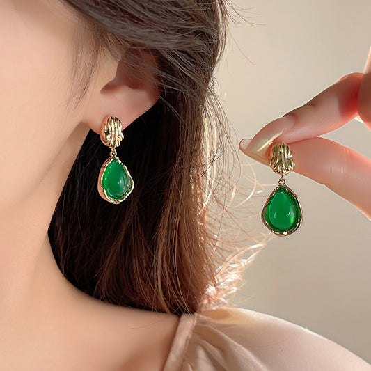 6 Set - Elegant water drop earrings - Green (1 Set price - 26)