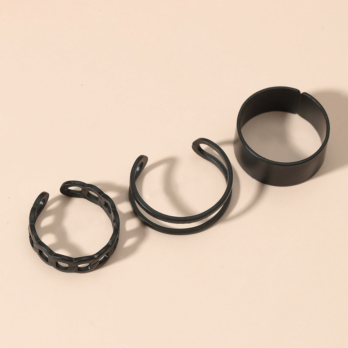 6 Set - 3-piece black ring (Unit price 13)