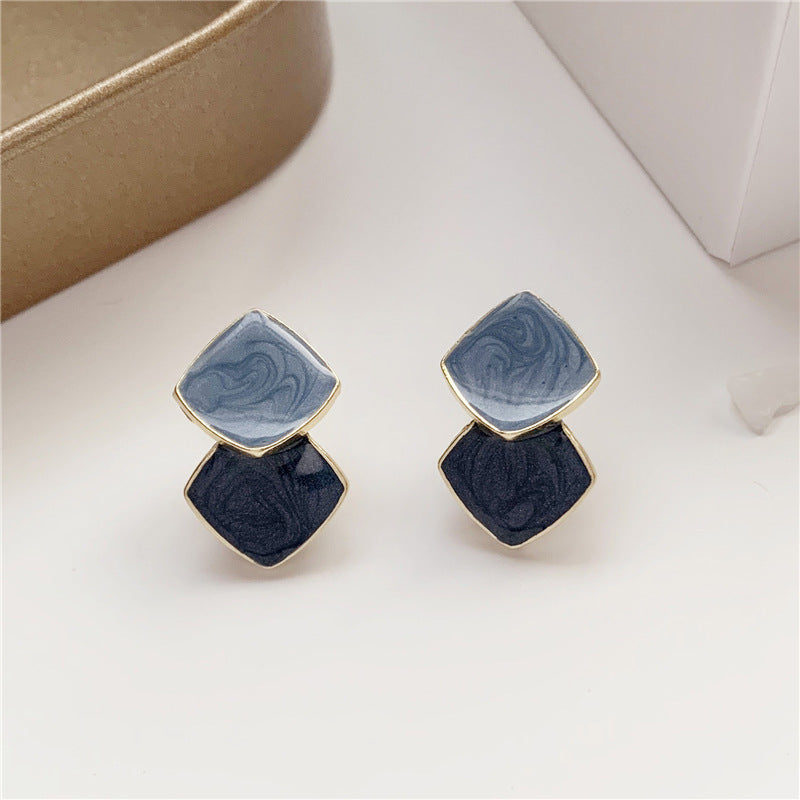 6 Set - Simple splicing contrast color earrings (Mix Colors) (Unit price 24)