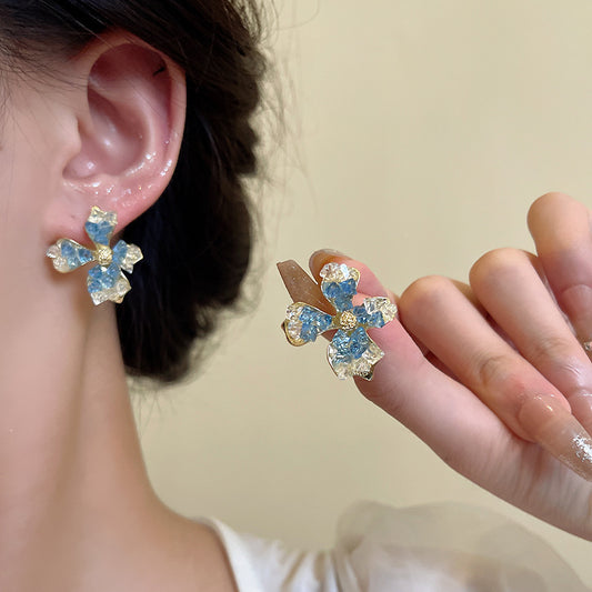 6 Set - Korean irregular crystal earrings (Mix color) (Unit price 42)