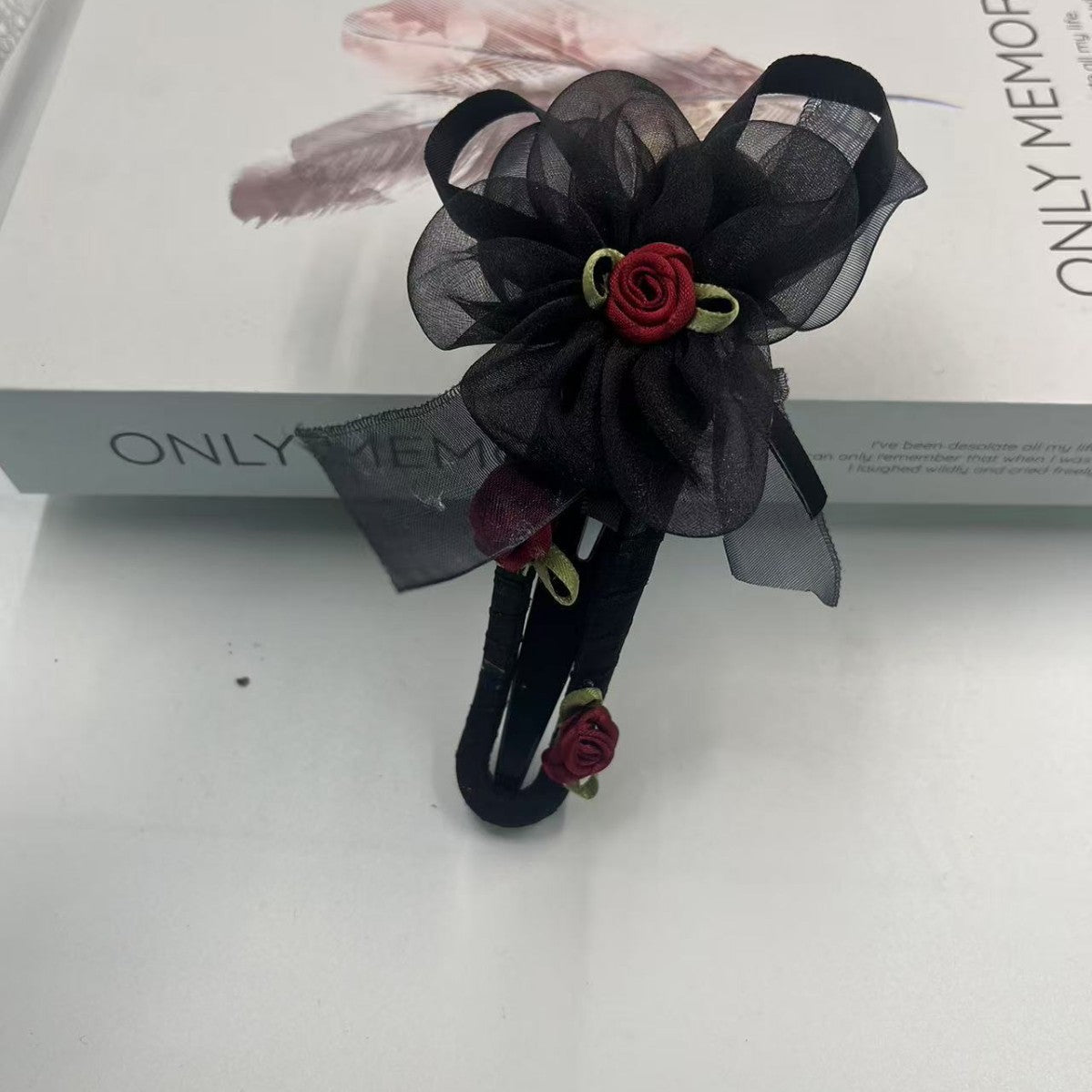 3 Pc - New Style Elegant Large Flower One-word Clip Large Duckbill Clip - Black (1 Pc Price - 37)