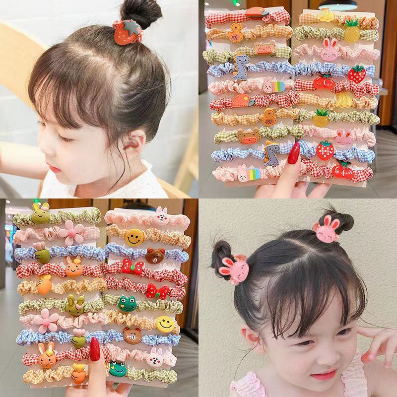 South Korea sweet children's small intestine colourful rubberband opp packing (10 pc set)