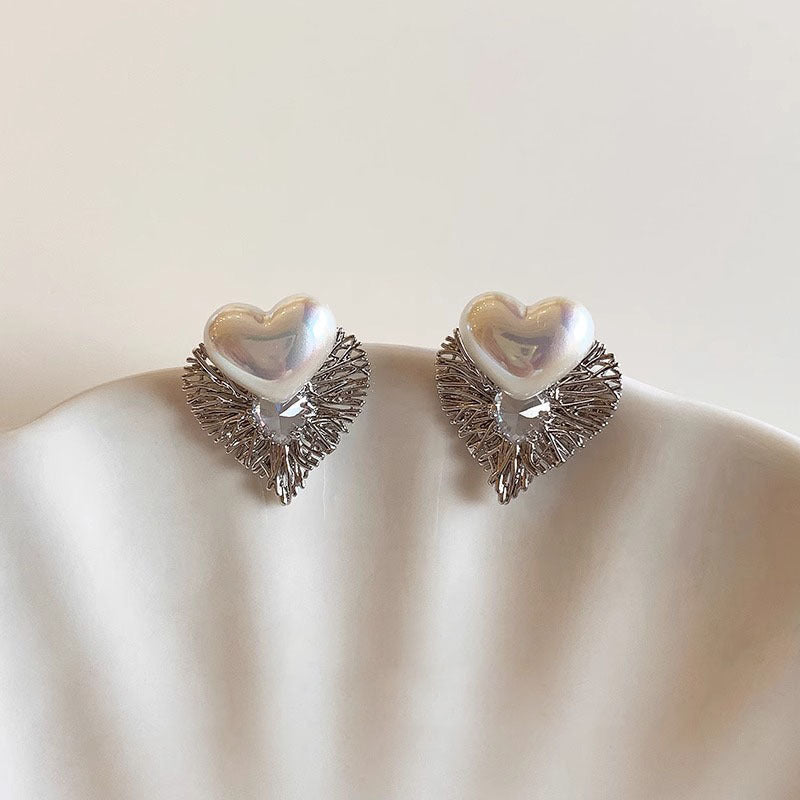 6 Pairs - Cat's Eye Stone Heart Earrings for Women  (1 Pair Price - 26)