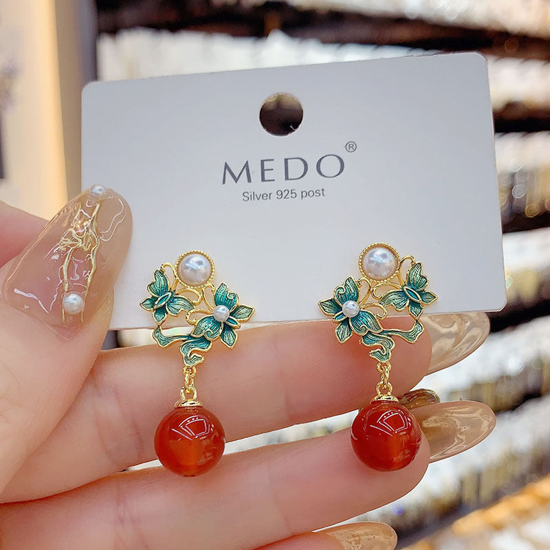 6 Pairs - Chinese Style New Enamel Butterfly Earrings (Mix Color) (1 Pair Price - 34)
