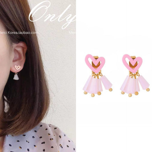 6 Set - Fashion simple Korean style earring - Pink (1 Set Price - 21)