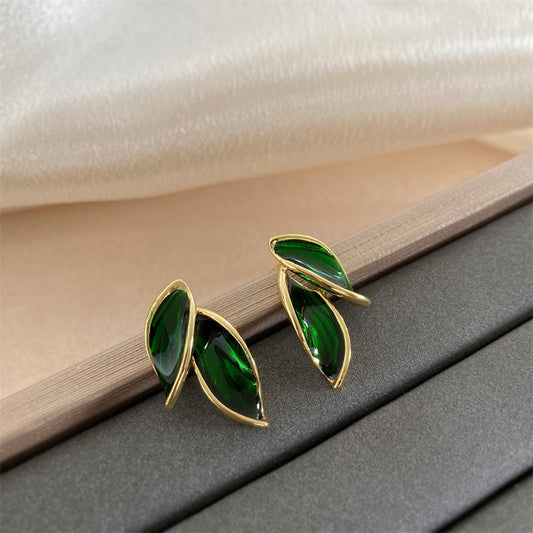 6 Pairs - Forest Style Leaf Earrings (Mix Color) (1 Pair Price - 14)