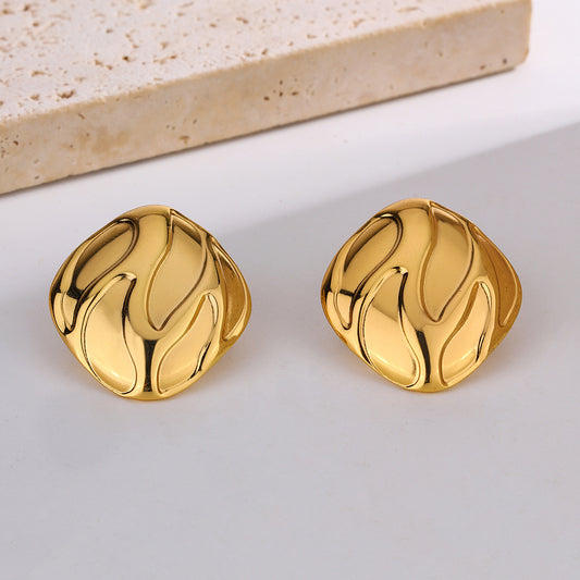 3 Pairs - Anti tarnish new style square earrings (1 Pair Price - 44)