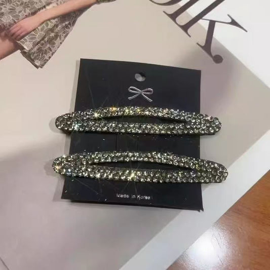 3 Pc - Grey rhinestone BB clip (Unit Price - 8)