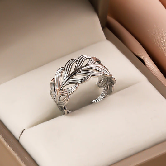 3 Pc - Spreading Leaf Ring - Silver (Unit Price - 42)
