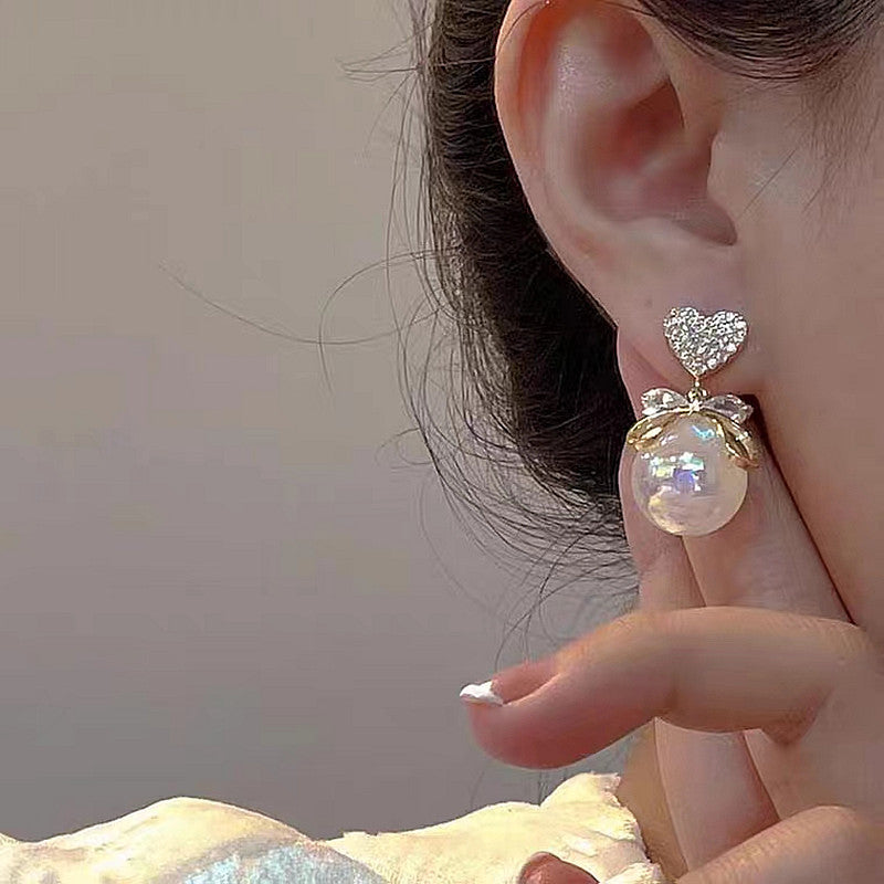 6 Set - Heart big pearl earrings (Unit price 35)