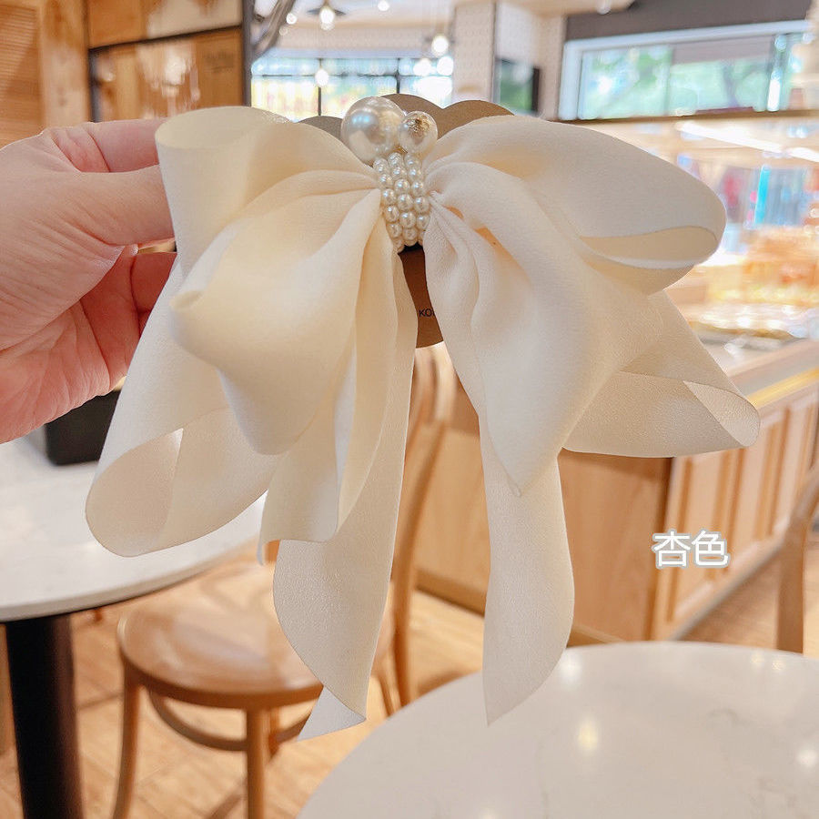 3 Pc - Chiffon Bow Pearl Hairpin (Mix Color OPP packing) (1 Pc Price - 52)