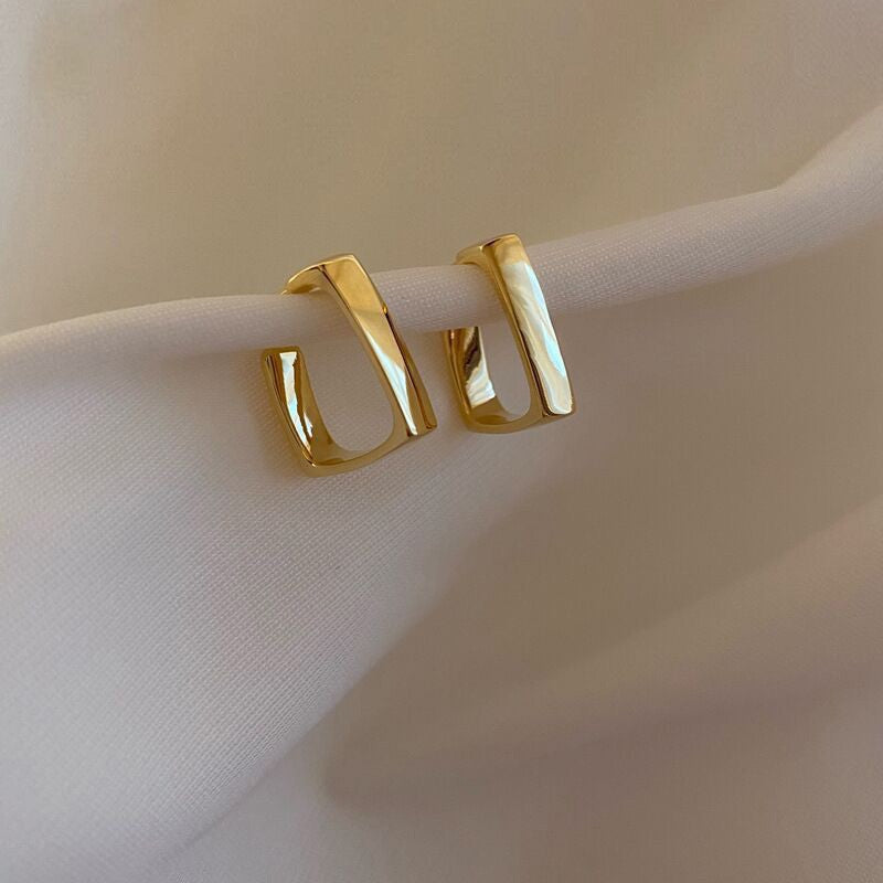 6 Set - New geometric U-shaped earrings - Golden (Unit price 12)