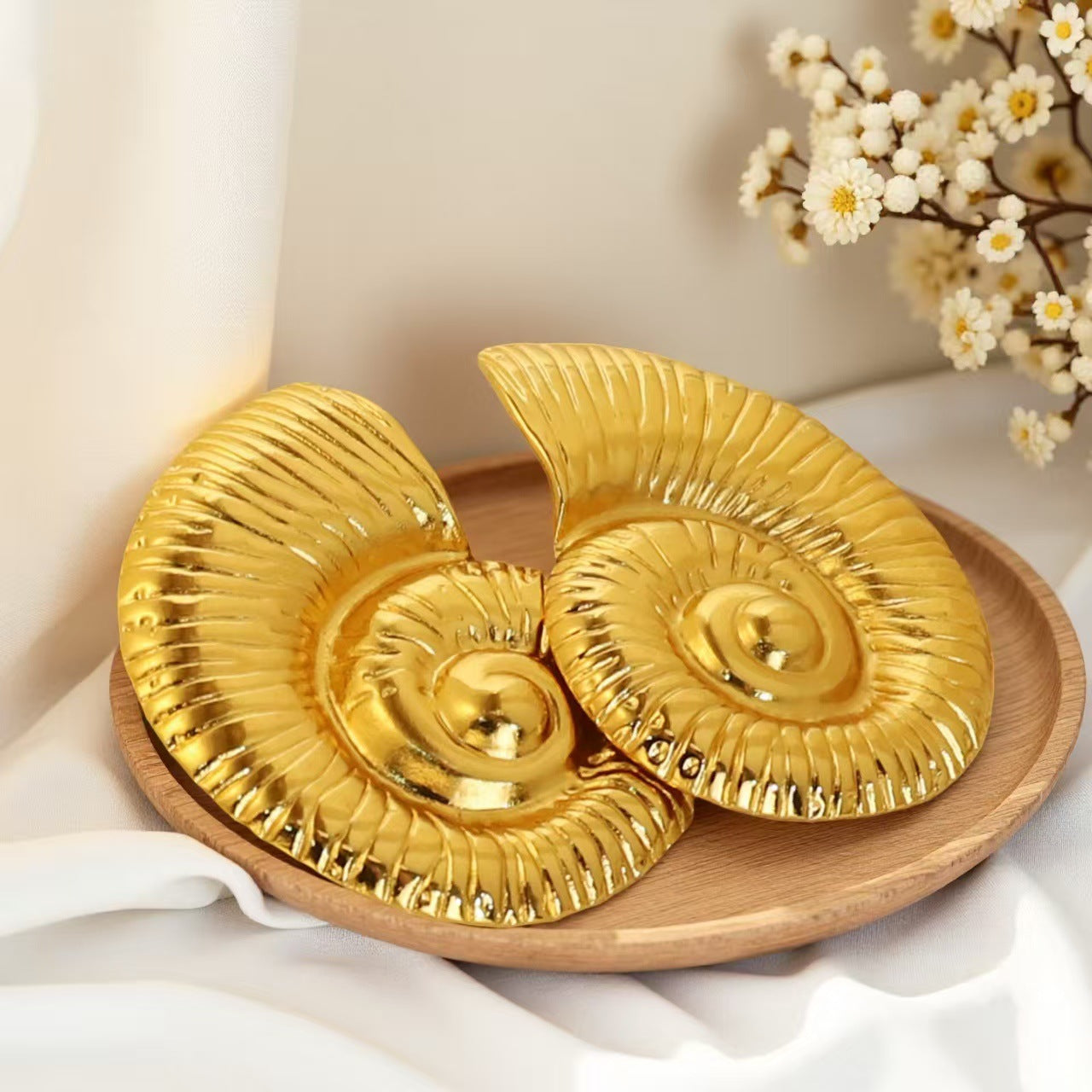 3 Pairs - Anti tarnish big shell earrings (1 Pair Price - 44)