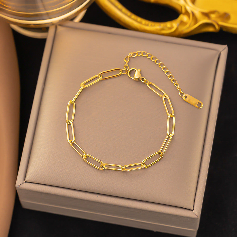 3 Pc - Anti Tarnish Cross chain bracelet gold (1 Pc Price - 37)