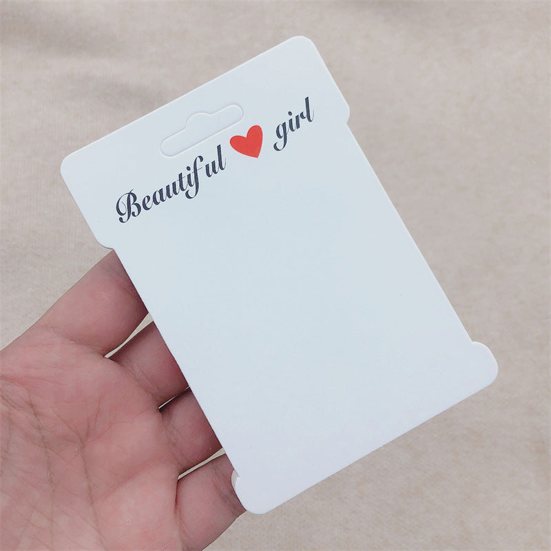 8.2*11.5 cm white cardstock for adults and children - headwear packaging with OPP bag(Pack of 100 cards)