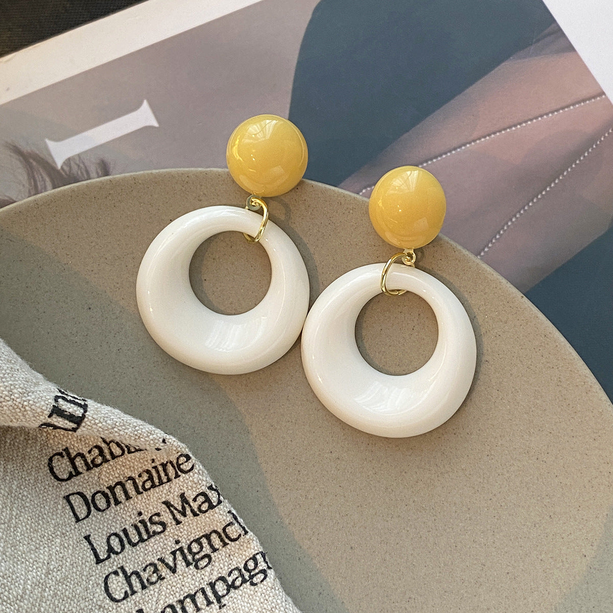 6 Set - Colored love earrings (Mix Color) (Unit price 18)