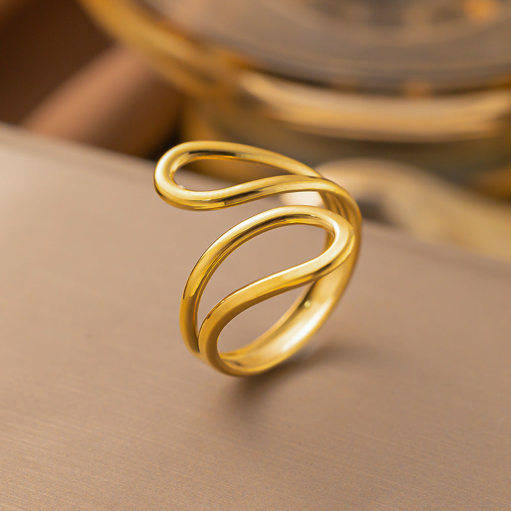 3 Pc - Anti Tarnish Hollow cross ring gold (1 Pc Price - 46)