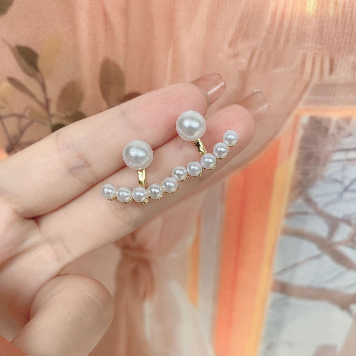 6 Pairs - Fan-Shaped Stud Earrings (1 Pair Price - 18)