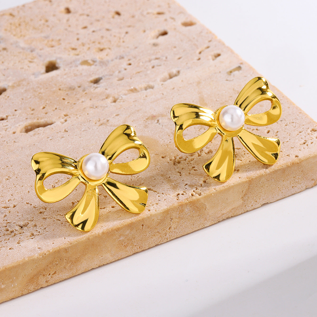 3 Set - Anti Tarnish Bow Pearl Earring (Unit Price - 62)