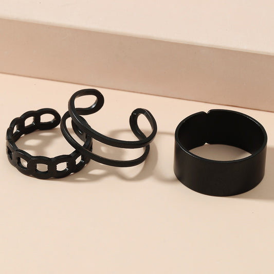 6 Set - 3-piece black ring (Unit price 13)