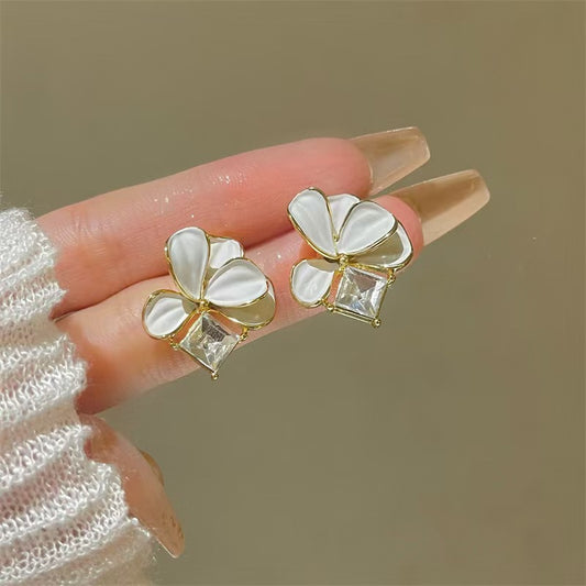 6 Pairs - Vibrant Retro Petal Earrings (Mix Color) (1 Pair Price - 30)