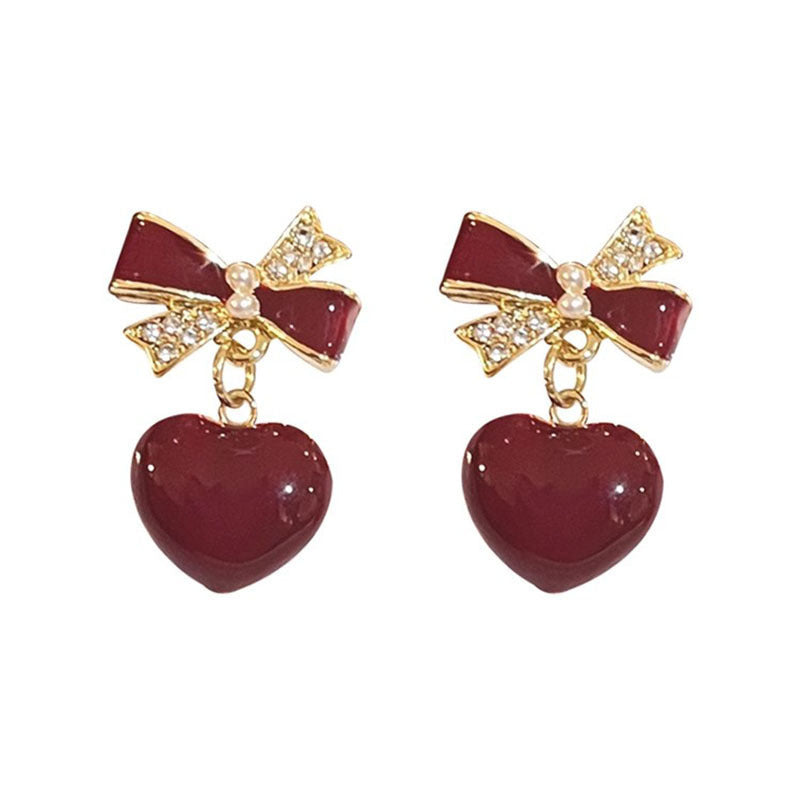 6 Set - Lavender purple heart earrings (Mix Color)(Unit price 32)