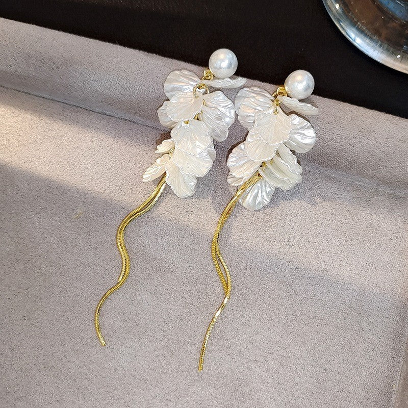 6 Pairs - French-Style Elegant Romantic Petal Tassel Earrings for Women (1 Pair Price - 46)